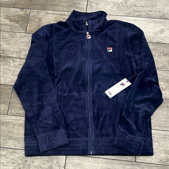 Fila Men’s Velour Navy Jacket NWT Discontinued - Picture 1 of 5